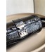 Louis Vuitton PAPILLON TRUNK Handbag (M57835) Black Crocodile Grain Nicolas Ghesquière S-lock Clasp, Size: 19x9x9cm