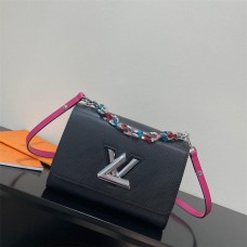 Louis Vuitton TWIST Medium Handbag (M57654) Black, Size: 23x17x9.5cm