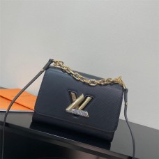 Louis Vuitton TWIST Medium Handbag (M59035) Black, Twist Medium Handbag with LV Twist Lock, Size: 23x17x9.5cm
