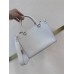 Louis Vuitton LOCK & GO Handbag (M23637) White Smooth Grain Calfskin, Size: 24.5x19x10.5cm