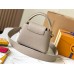 Louis Vuitton Capucines BB Handbag (M59433) Grey with Gold Clasp, Full-grain Calfskin, Size: 21x14x8 cm