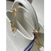 Louis Vuitton Capucines BB Handbag (M59433) White with Gold Clasp, Full-grain Calfskin, Size: 21x14x8 cm