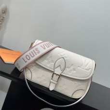 Louis Vuitton DIANE Handbag (M46388) White, Diane Handbag Classic Monogram Empreinte Embossed Leather, Size: 23x16x8.5cm