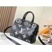 Louis Vuitton M58947 Black Silk-Printed Embossed Speedy Bandoulière 25 Handbag Monogram Empreinte Leather, Size: 25.0x19.0x15.0 cm