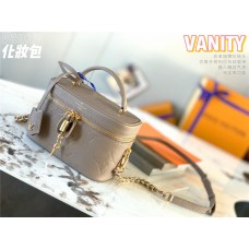 Louis Vuitton M45608 Elephant Gray Embossed Vanity Small Handbag, Giant Monogram Embossed, Size: 19×13×11cm
