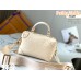 Louis Vuitton M45394 Off-White Petite Malle Souple Handbag made of Embossed Monogram Empreinte Leather, Size: 20x14x7.5cm