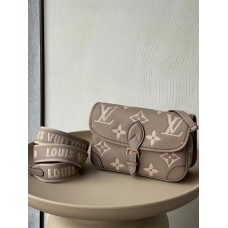 Louis Vuitton DIANE Handbag (M46388) Gray, Classic Monogram Empreinte Embossed Leather, Size: 23x16x8.5cm