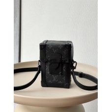 Louis Vuitton VERTICAL TRUNK Mini Handbag (M82077) Monogram Eclipse Black, Size: 10.7x17.5x6.8cm