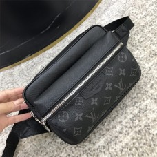 Louis Vuitton M30245 Black OUTDOOR Belt Bag, Limited Edition Outdoor Belt Bag with a mix of Monogram Canvas and Soft Taïga Leather, Size: 21x17x5cm