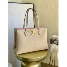 Louis Vuitton BORSA LOCKME SHOPPER Handbag (M57346) Elephant Gray, Soft Calfskin with Two Leather Shoulder Straps, Size: 38x26.5x13cm