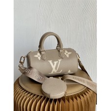 Louis Vuitton PAPILLON BB Handbag (M46031) Gray, Classic Papillon Handbag in Monogram Empreinte Embossed Leather, Size: 20x10x10cm