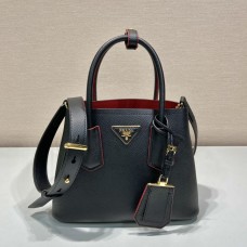  Sunny  Prada Double Saffiano Leather Mini Bag  1BG443  Black  Double  Saffiano 25x18.5x12.5cm