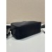 Black Re-nylon And Leather Shoulder Bag 1BH197A  22x12x7.5cm