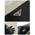Prada Black Re-nylon And Leather Shoulder Bag 1BH197A  22x12x7.5cm