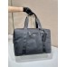 Black Re-nylon And Saffiano Leather Duffle Bag 2VC796    44.5x40x24cm