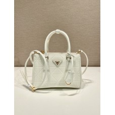 White Small Prada Galleria Saffiano Leather Bag 1BA896  Limited   24.5x16.5x11cm