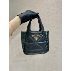 Small Nappa-leather Dynamique Bag With Topstitching 1BG451   Lambskin   Black  18x16x10cm