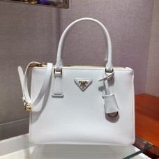 Medium Prada Galleria Saffiano Leather Bag 1BA863   White  28x20x12cm