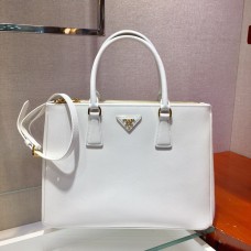 Black Large Prada Galleria Saffiano Leather Bag 1BA274   White  33X24x15cm