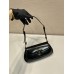 Cleo Brushed Leather Shoulder Bag  Black  24  1BD345  leather  24x11x4cm