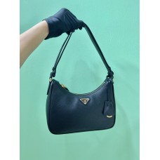 Prada Re-edition Saffiano Leather Mini-bag Hobo 1BC204B  leather   Black   23x17x6.5cm