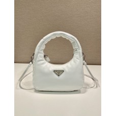 Prada Soft Padded Nappa Leather Mini-bag Hobo  Lambskin   White  three bags Mini21 1BA384  21x12.5x6.5cm